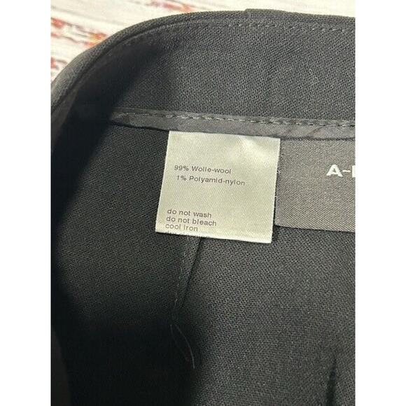 AKRIS Wool Blend Trouser Pant Pleated Capsule Straight Leg Black Minimalist Sz 2 - Picture 4 of 8